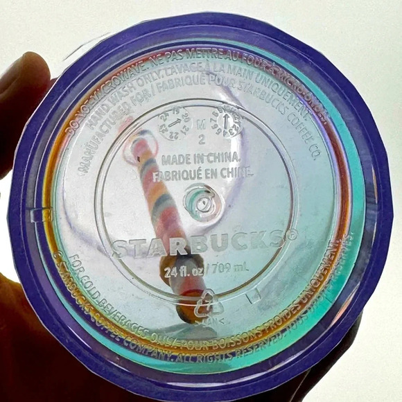 2021 STARBUCKS 24 Oz. Acrylic VENTI Cold Cup Tumbler RAINBOW KALEIDOSCOPE - Picture 5 of 9